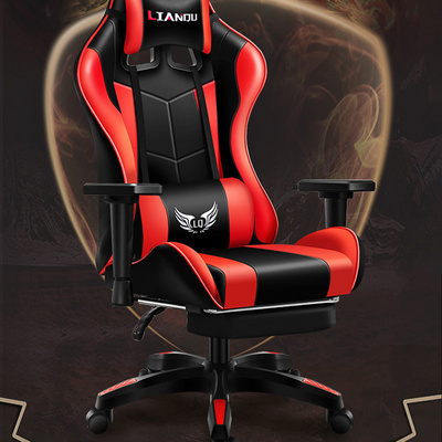 Racing Style Ergonomic Fabric Pillow Reclini Gamer High Back Computer PU Gaming Chair With Height Adjustment  Leather  Game Chai