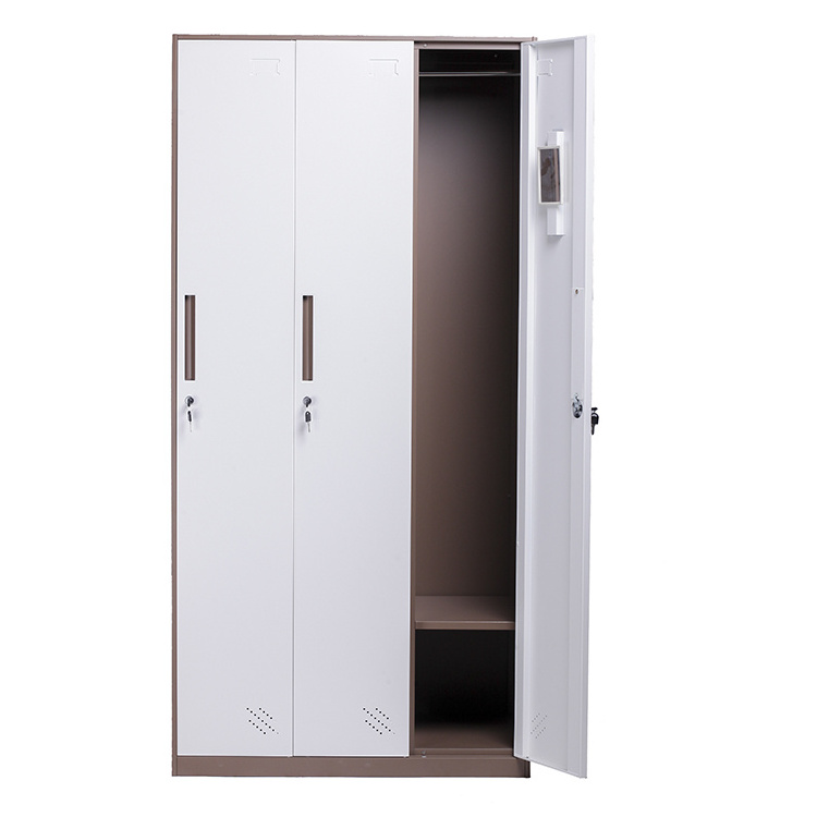 Bedroom Clothes Storage Cabinet Wardrobe Locker Home Furniture 3 Door Steel Armoire Closet Metal Foldable Modern Design