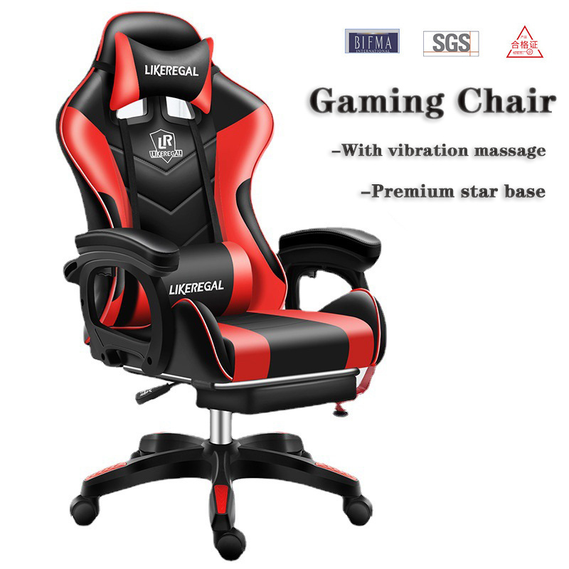 Cheap Boss Red And Black Pink PU Leather Silla Ergonomic Gamer Games Chair Racing Computer Gaming Office Chairs With Speakers