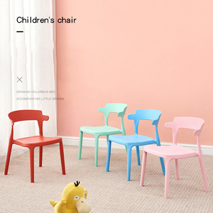 Stackable Colorful Kids Chair Indoor Outdoor Furniture Cheap Children's Pp Plastic Horn Stacking Chairs