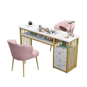 Fengxiang1987 Nice Nails Bar Station Salon Furniture Wood Nail Tables Nail Desk Manicure Table with Chair Modern Customized