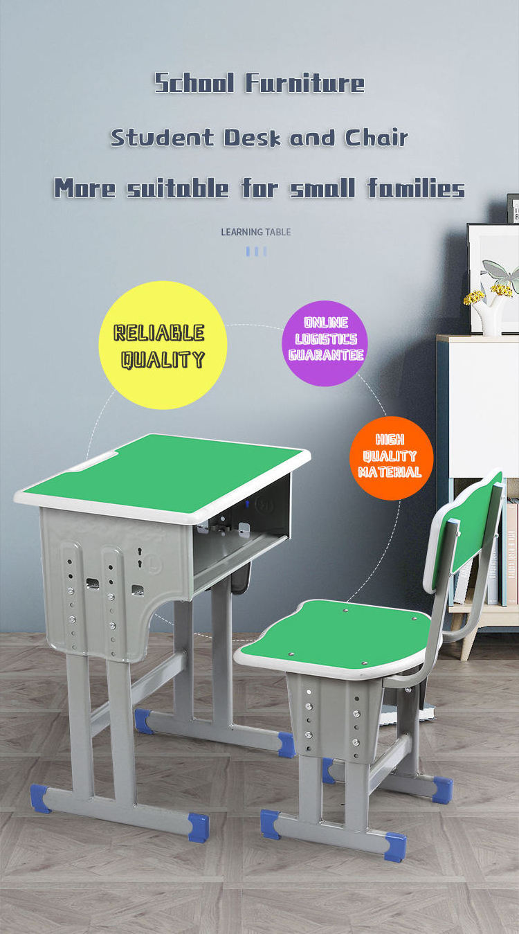 High Quality Primary Set Schools Cheap College Students Desks and Chairs Furniture Metal Modern School Table 10 Set School Bench