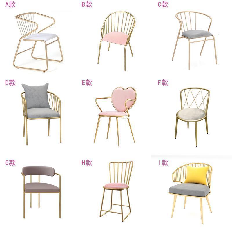 Luxury Nordic Design Dinning Furniture Modern Velvet Dining Metal Leg Upholstery Fabric Nail Chairs