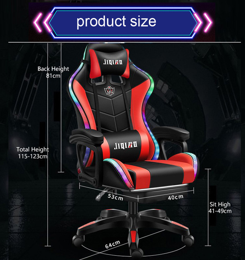 Factory Direct Sales Racing Swivel Computer 7 points massage Office Game Rgb Speaker Silla Gamer Gaming Chair With Footrest