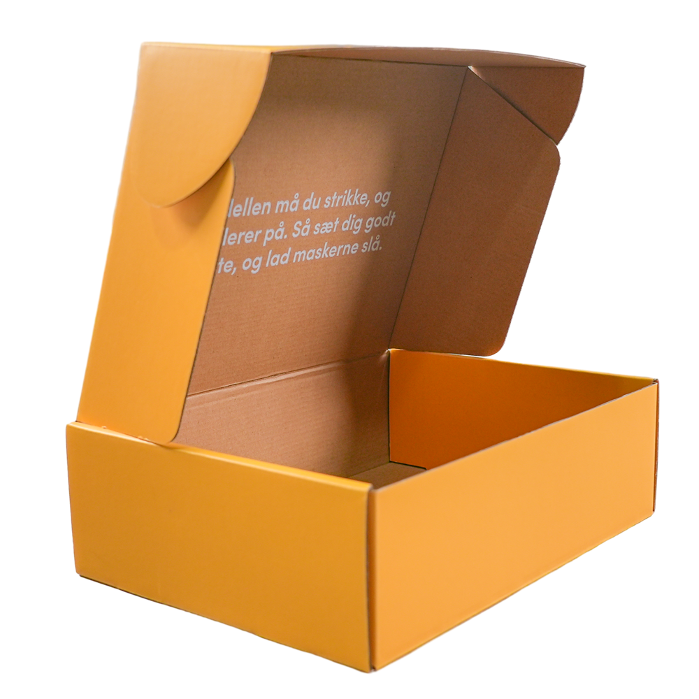 Custom Logo 28x28x8 Custom Large Orange Yellow Cheap Shipping Boxes with Logo Packaging