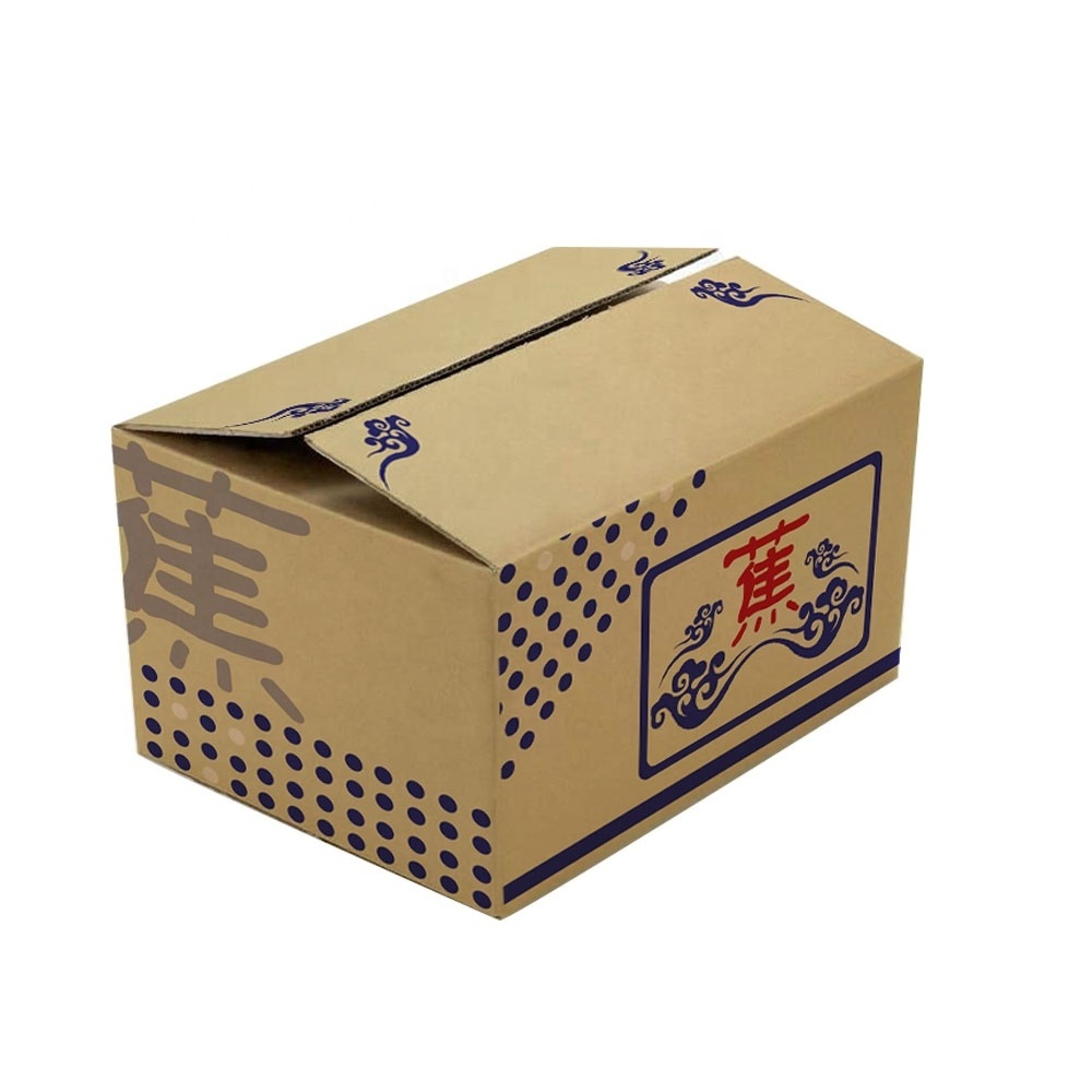 Factory Price Rigid Corrugated Strong B-Flute Fresh Fruit Vegetable Cardboard Banana Box