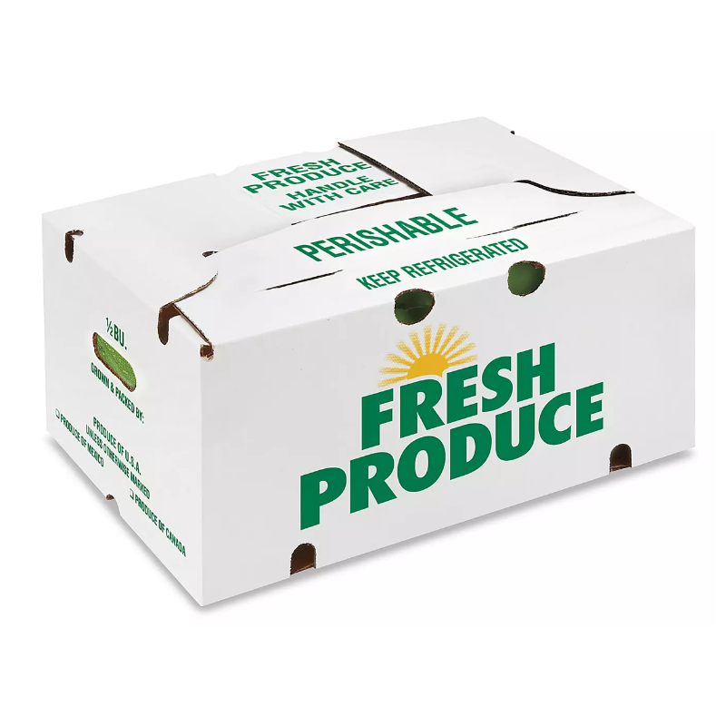 Wholesale fresh vegetables packaging bushel boxes wax coated corrugated box white shipping boxes for sale