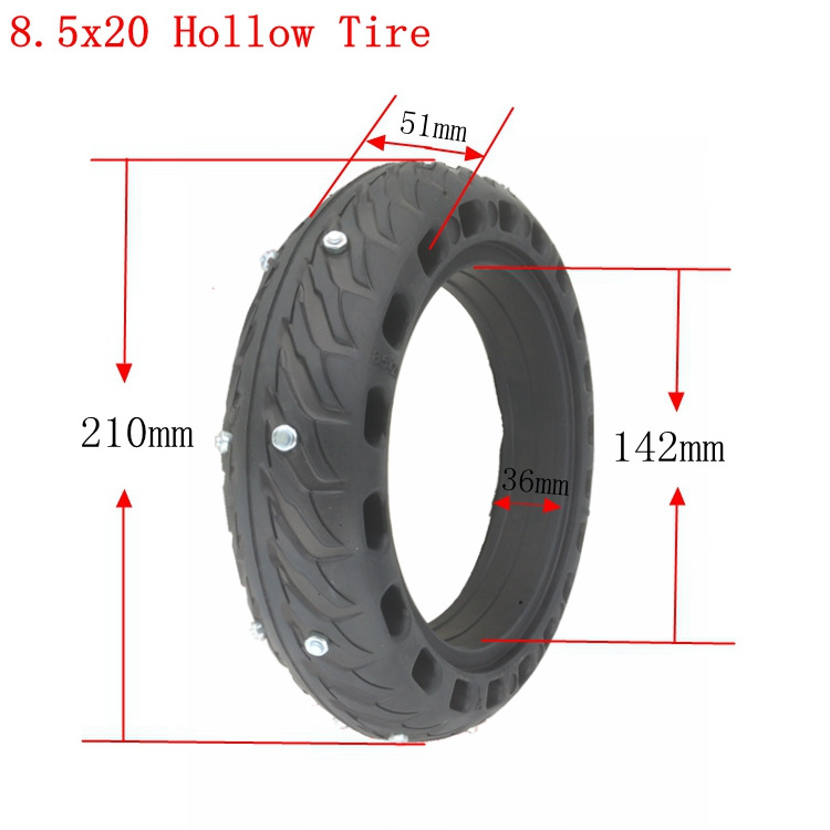 8.5x20 honeycomb solid tire  Snow non-slip solid tire 8.5 inch studded tire suitable for xiaomi m365 and pro electric scooter