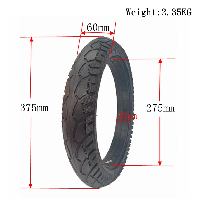 16''X2.5 RISINGSUN solid rubber tires 16 inch explosionproof tubeless for electric scooter tire