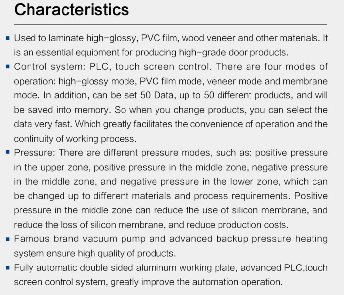 WVP2580A High Productivity Automatic Positive & Negative Pressure Door Vacuum Membrane Press Machine