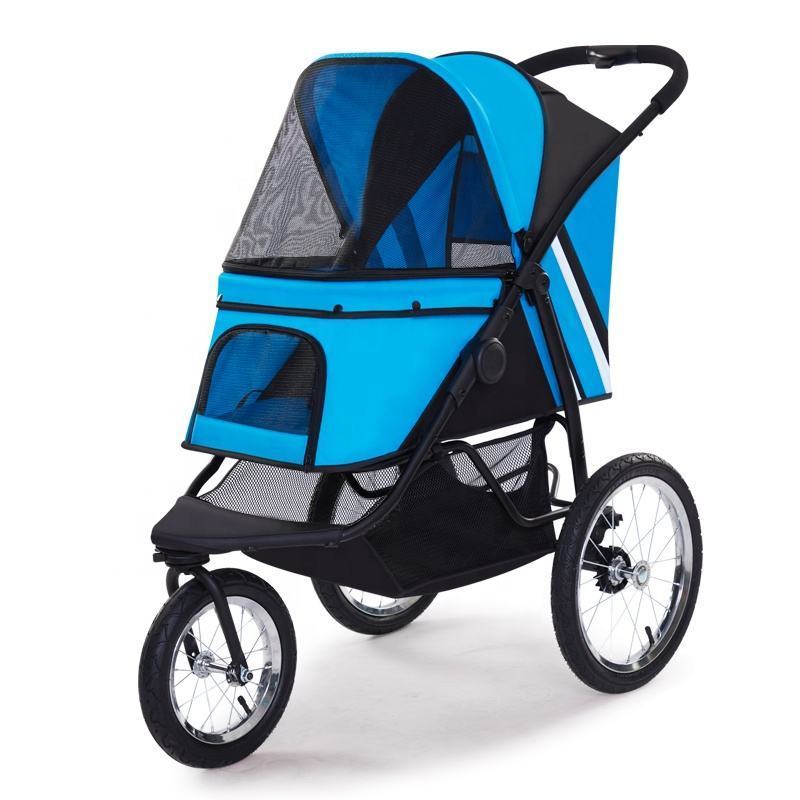 Unique Design 3 Wheels Breathe Freely Travel Trolley Dogs Easy Folding Cat Pet Stroller For Outdoor