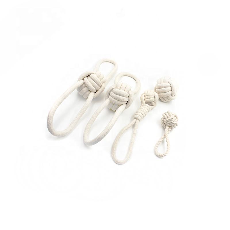 Pet Dog Puppy Double Knot Chew Rope Knot Toys Clean Teeth Durable Braided Bone Rope Pet Molar Toy Pet Supplies Random Color