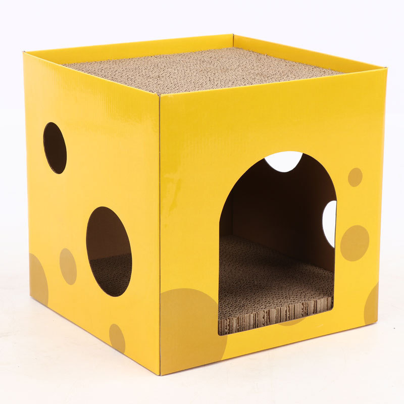 High Quality Scratching Condo Funny Toys Fashion Interactive Cat Anti Scratcher Cardboard Box Pet Accessories