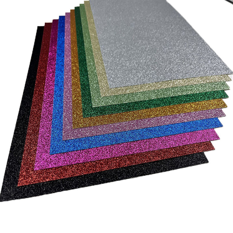 High Quality Hot-selling Cardstock Craft Sticker Adhesive Gift Wrapping Cardboard Custom Glitter Paper Sheet