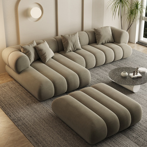 Modern Clean Style Living Room Sectional Sofa Set Furniture  Tuffted High Quality L Shape Fabric Sofa