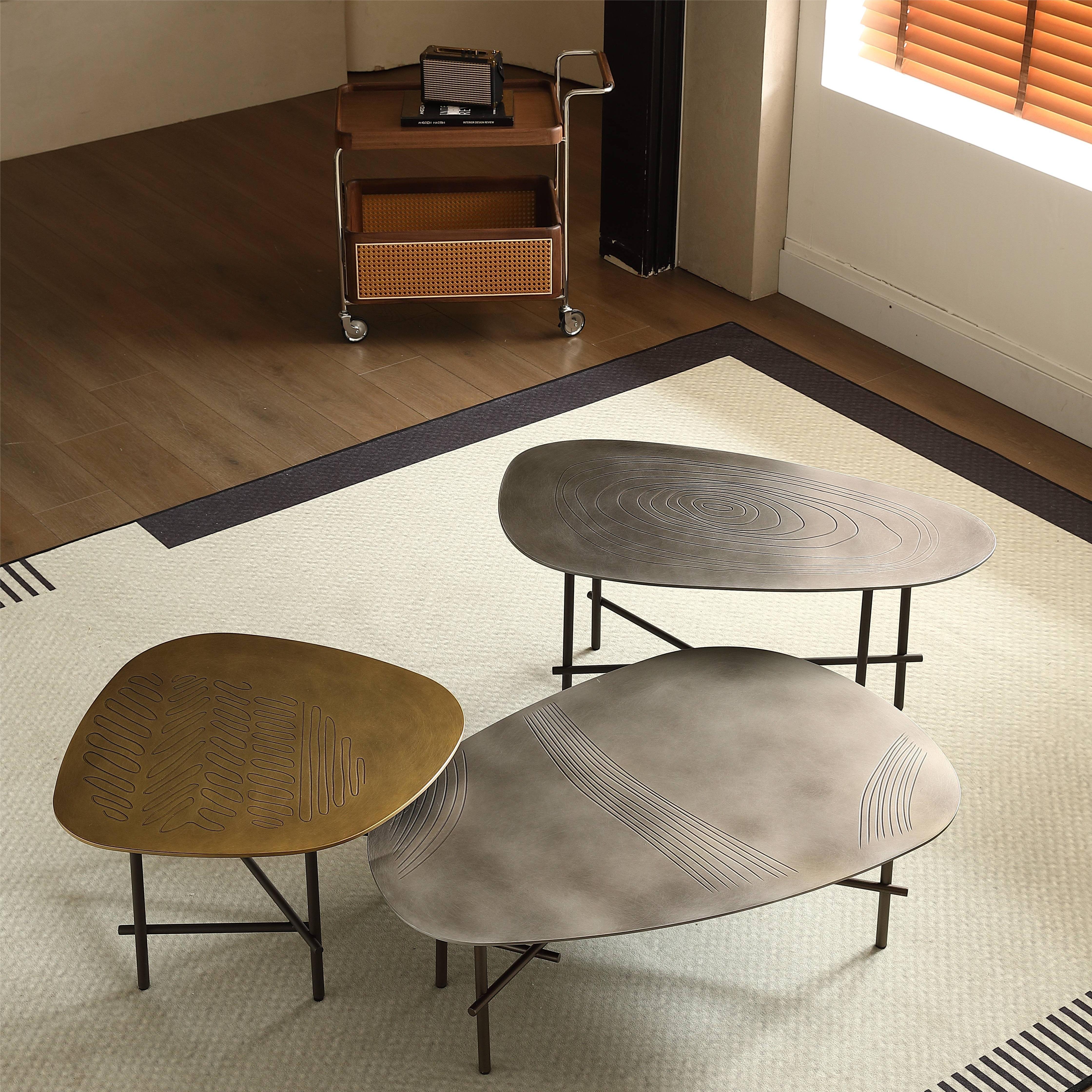 Modern Metal Coffee Table Living Room Furniture High Quality Simple Design High and Low Coffee Table Sets