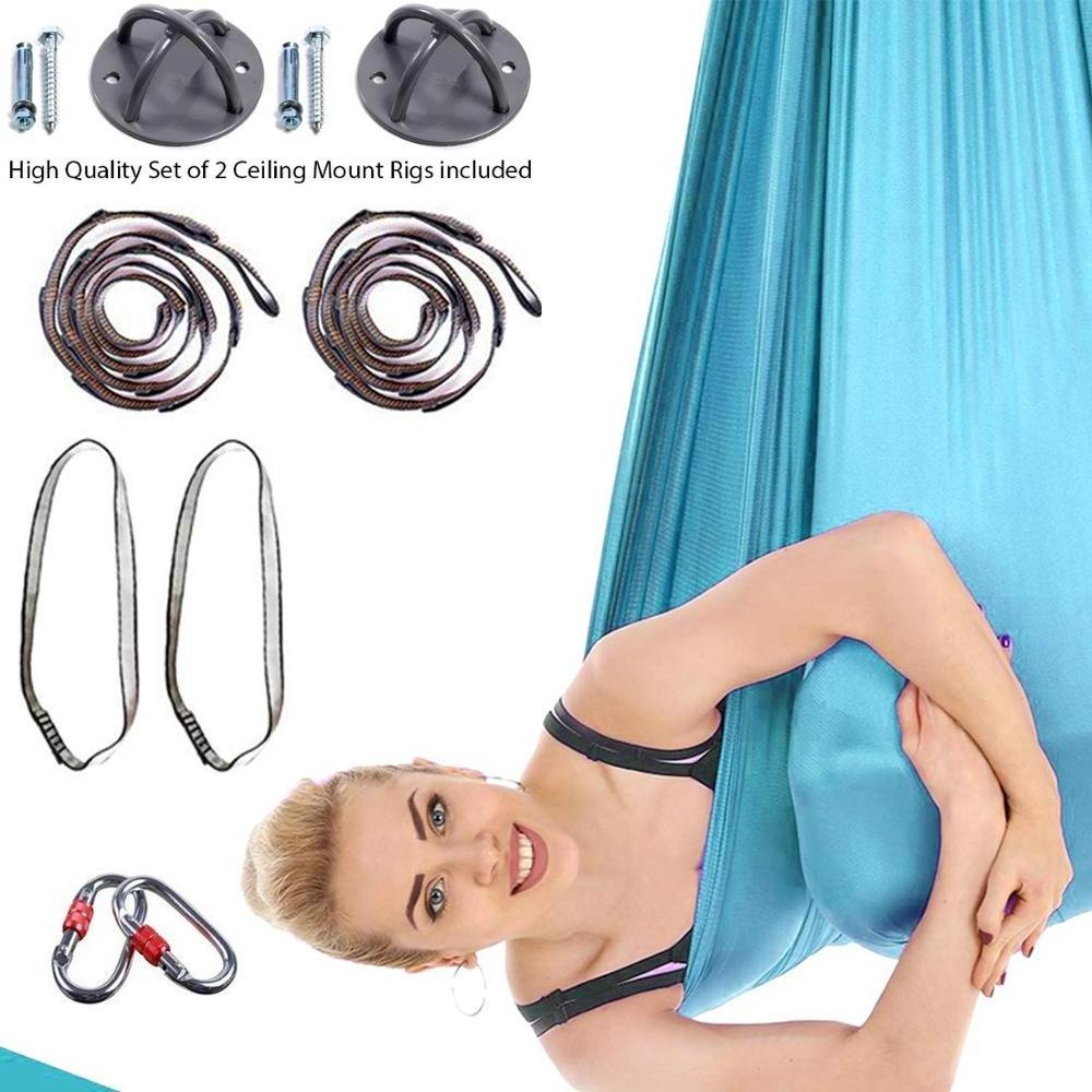 20 Colors 4m Professional High Quality Stretch Air Flying Yoga Hammock Silk For Aerial Yoga Hammock Anti Gravity Yoga Swing