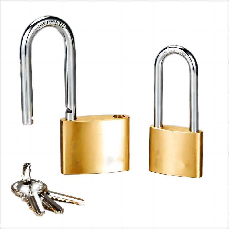 70MM High Quality  Heavry Duty Long Shackle Removable Cylinder Safety Lockout 70mm Rectangular Brass Padlock