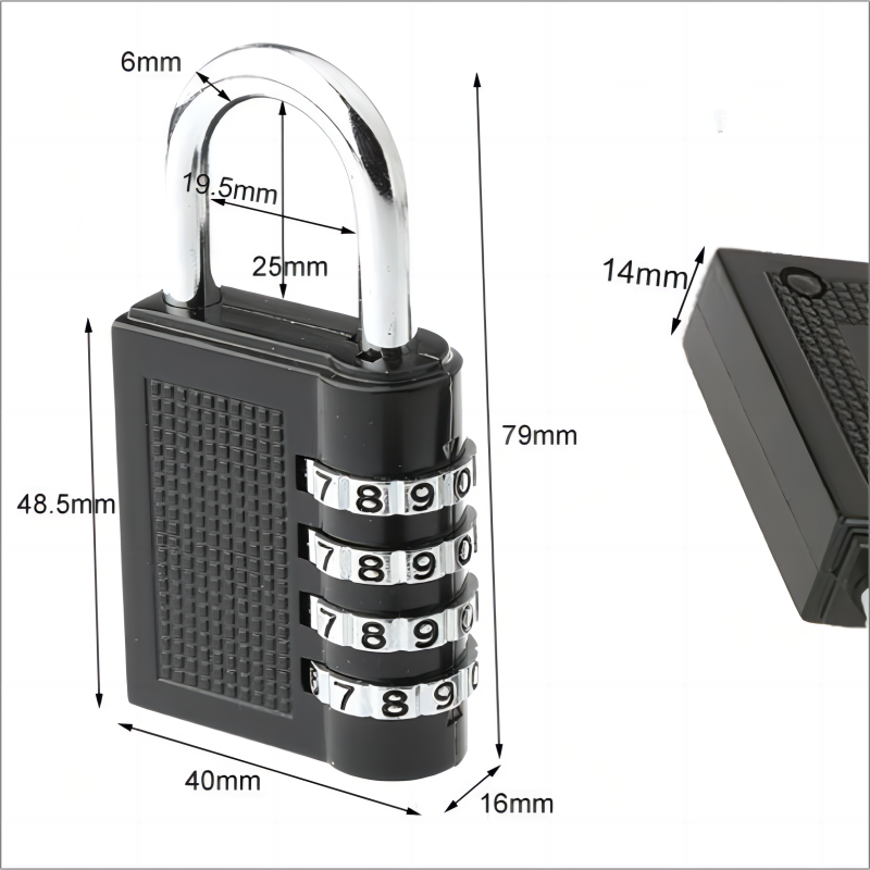 2023 New Arrival Competitive Price Keyless Security Padlock Seal 4 Alphabet Combination Padlock