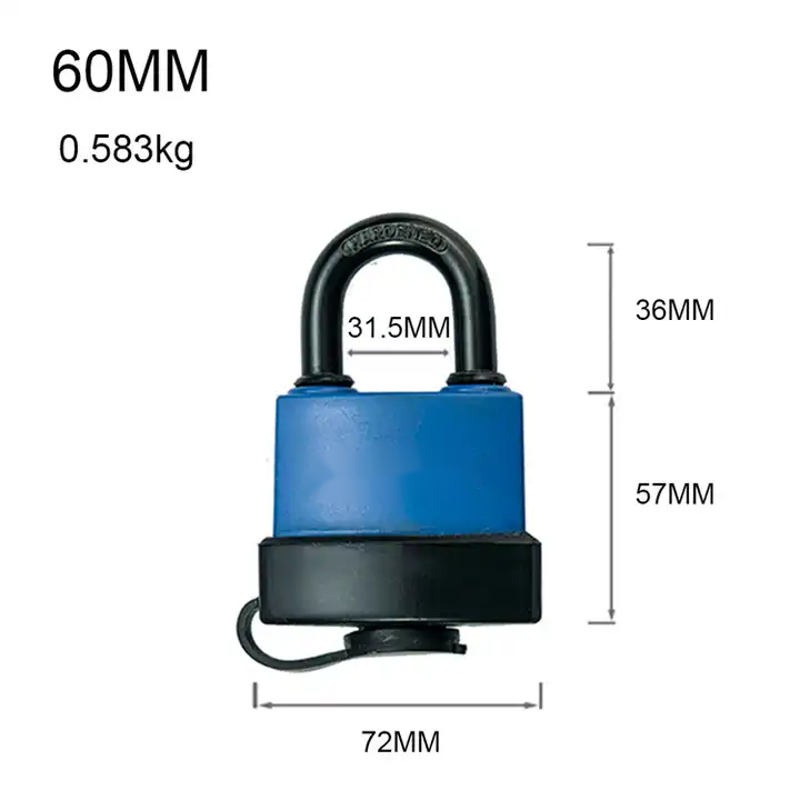 High Quality ABS  Plastic PVC Covered Iron Padlocks 60 mm Security Padlock With Unique Keys Padlock Lock