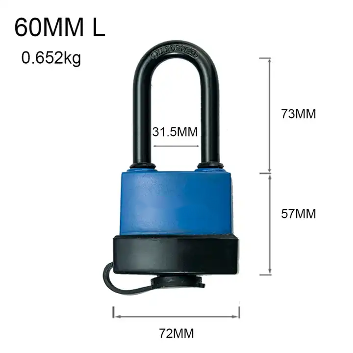 Waterproof Plastic Covered 60MM Style Padlock Padlock Key Lock Long Shackle Security Padlocks