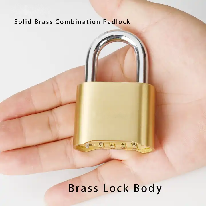 52MM Bottom Password Lock High Quality Top Security Lock Outdoor  Code Cabinet Solid Brass Combination Padlock