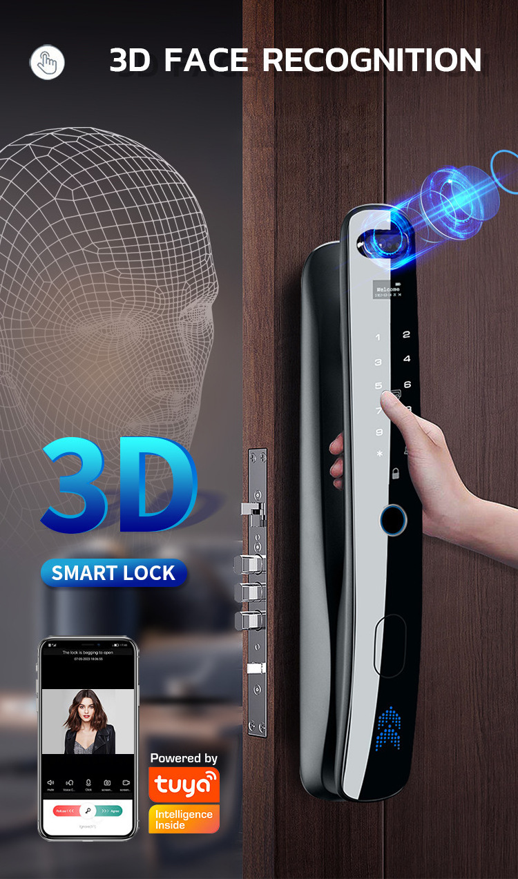 NEW Smart 3d Face Recognition Camera Automatic Intelligent Lock Smart Lock With Tuya App - Buy Face Recognition Door Lock Face R