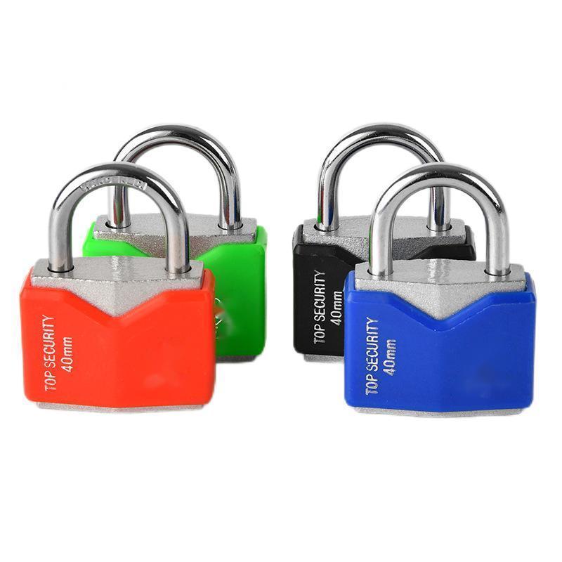 Long Shackle Pvc Plastic Casing Iron Lock Safety  Iron Waterproof Color Padlock Dustproof Padlock Lockout Tagout