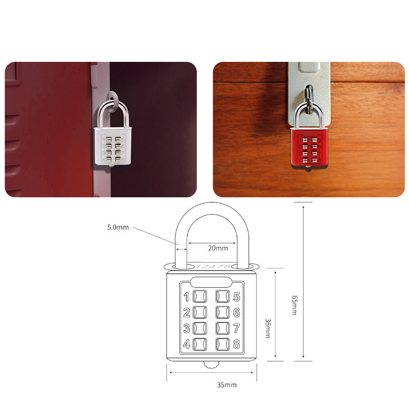 10 Digit Push Button Password Lock Chrome Plated Anti-theft Combination Padlock Push Password Locking Mechanism For Locker Etc