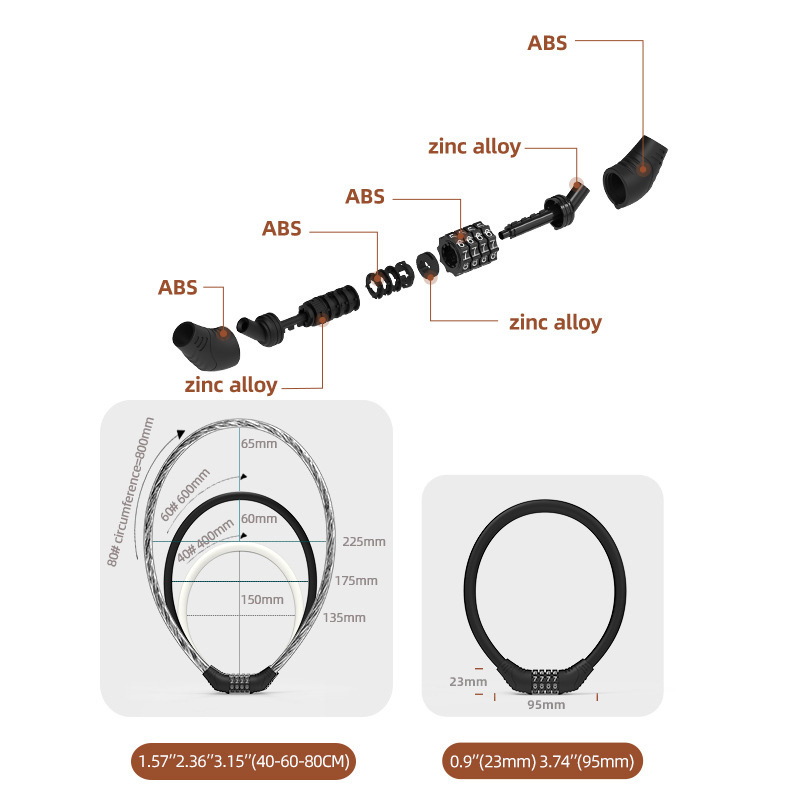 Four-digit Password Mountain Bike Electric Bike Motorcycle Lock Bar Steel Code Cable Lock Bike Steering Wheel Locker Lock