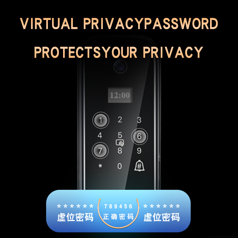 New voice intercom Tuya application intelligent lock fingerprint password Wifi digital lock camera cat's eye key card