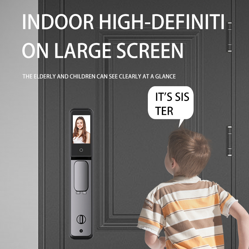 3D facial intelligent lock visual intercom remote unlocking Wifi application peephole camera indoor and outdoor door locks