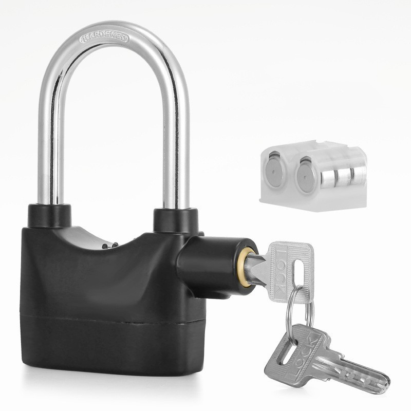 Heavy Duty Waterproof Security Padlock Siren Alarm Motorcycle Bicycle Lock Padlock With Keys