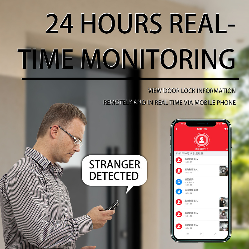 3D facial intelligent lock visual intercom remote unlocking Wifi application peephole camera indoor and outdoor door locks