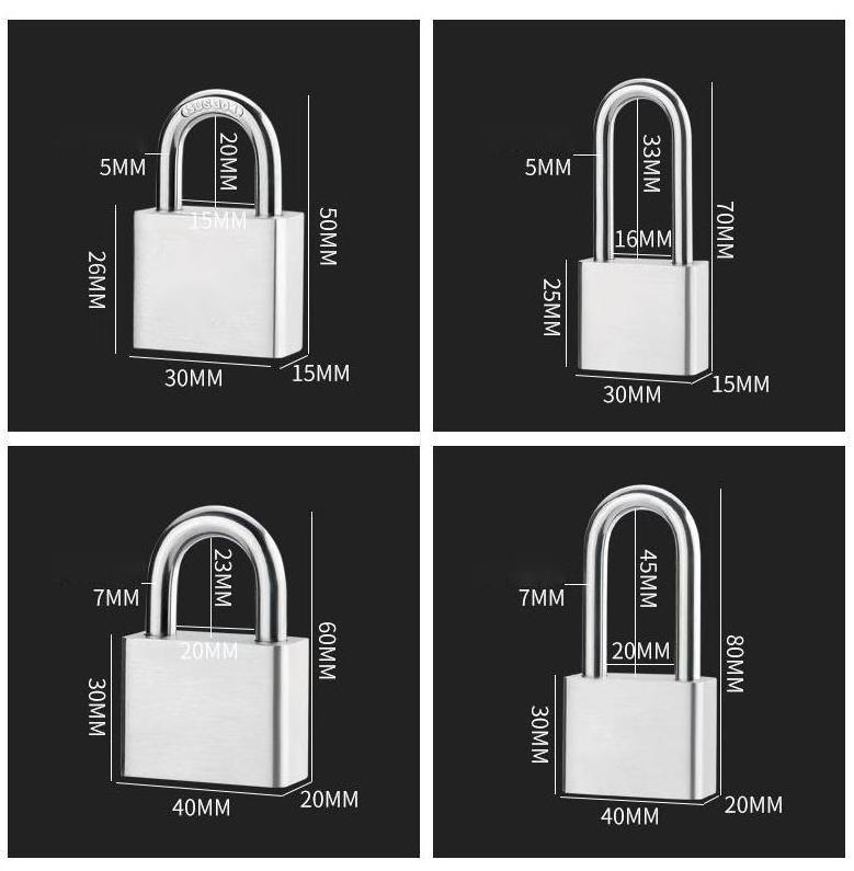 60mm square locks waterproof lock for outdoor Candado Marine Pad Lock Candados Padlocks Warehouse Stainless Steel Padlock