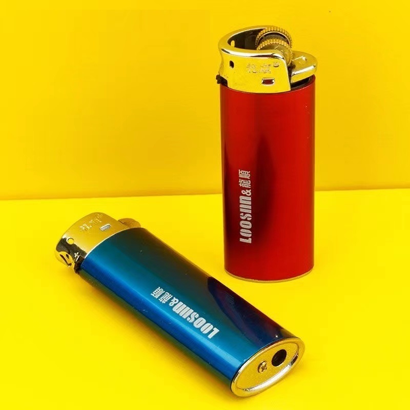 Metal Wheel Grinding Flint Lighter Mini Waterproof Anti-explosive Metal Lighter