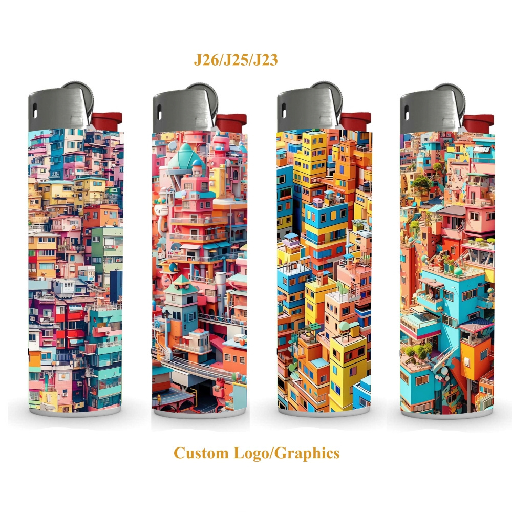 J23 J3 Lighters Custom Logo Images Ads Lighters Smoking accessories Big Cigarette Lighters J3