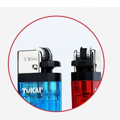 Retro transparent and solid colors lighter gas flint disposable lighters