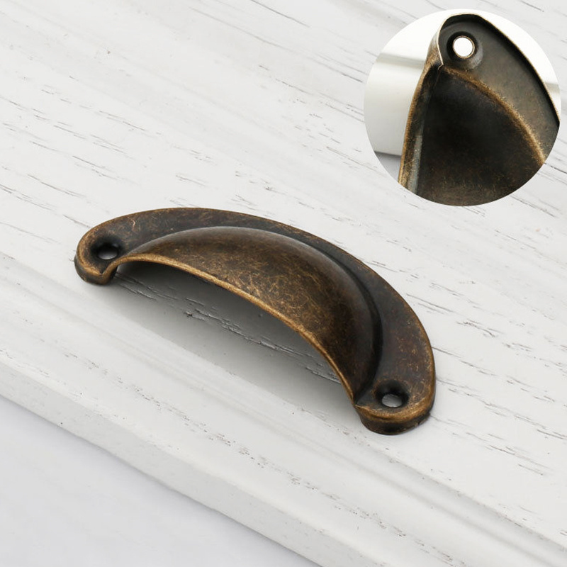 Furniture Hardware Half Round Moon Cabinet Door Handles and Knobs Vintage Dresser Drawer Pulls