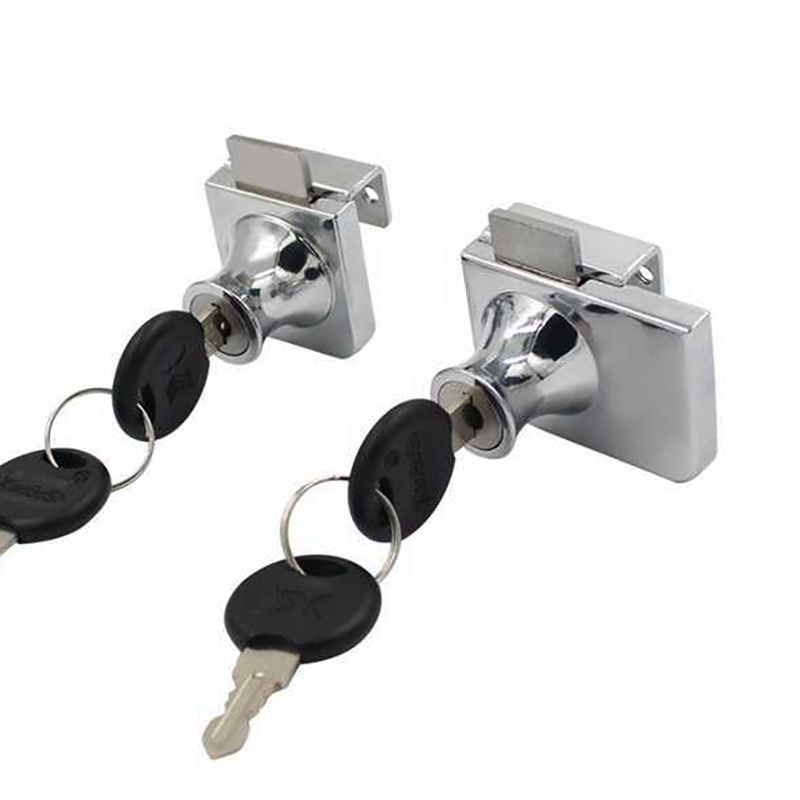 Manufacturer Zinc Alloy Security Glass Sliding Door Lock with Key Wardrobe Cabinet Lock for Glass Door