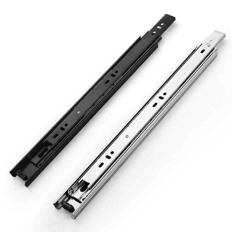 Stainless Steel 3 Fold Heavy Duty Telescopic Channel Drawer Slide Rail Cabinet Ball Bearing Slides