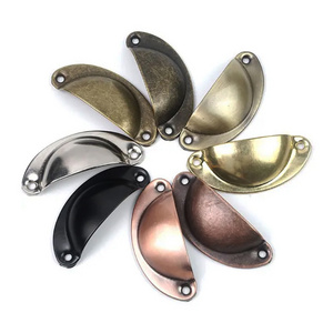 Wholesale Half Round Moon Brass Pulls Smooth Handle Shell Cup Pull Handles Shell Drawer Pulls