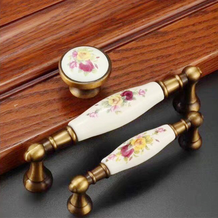 Wholesale Furniture Handle Knobs Drawer Ceramic Knobs Kitchen Cabinet Ceramic Handle