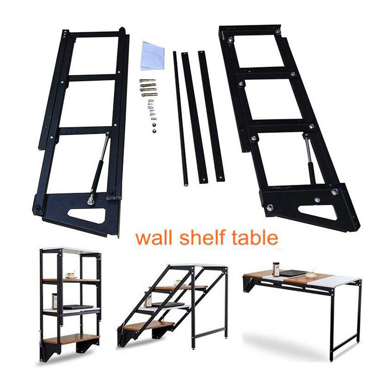 Smart Furniture Mechanism Dining Table Turns into Shelf Wall Mounted Folding Mechanism Kit