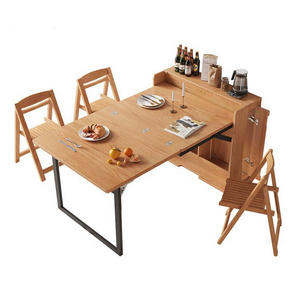 Furniture Folding Dining Table Set Wooden Extendable Dining Table Foldable Dining Table with Chairs