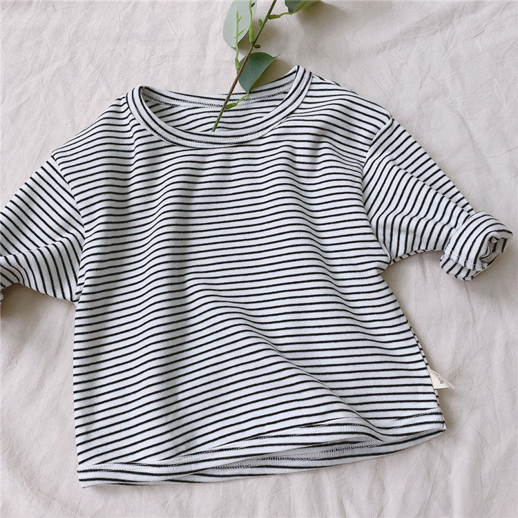 Spring children's clothing men's and women's baby suits denim overalls jumpsuits cotton striped T-shirts Western style suits