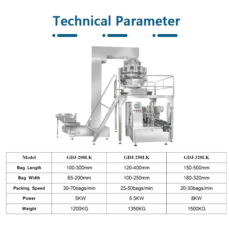 premade pouch filling sealing machine fertilizer pellet sunflower seed bean grain packing machine weighing packaging machine