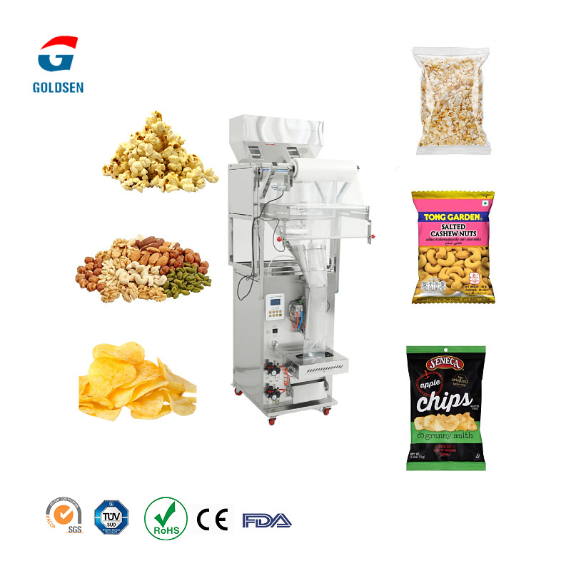 Automatic Snack Potato Chips Popcorn Banana Chips French Fries Sachet Weighing Packing Packaging Machine With Nitrogen