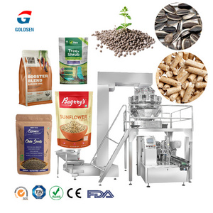 premade pouch filling sealing machine fertilizer pellet sunflower seed bean grain packing machine weighing packaging machine