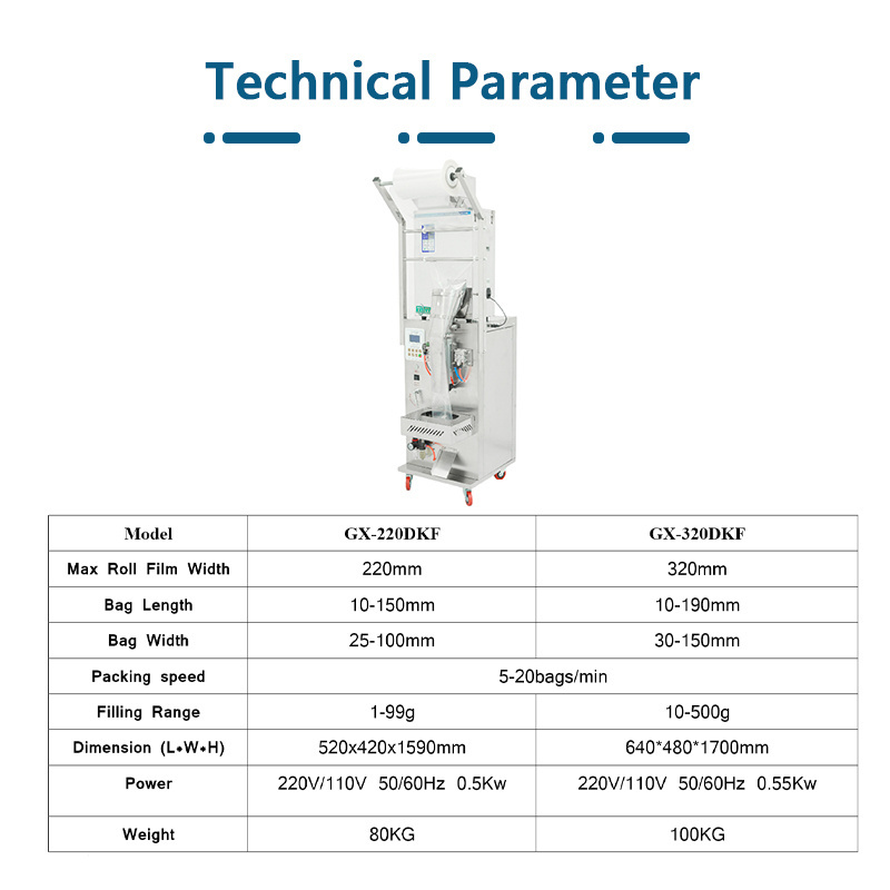 Small powder spice vertical packing machine snack food pouch packing machine for small business multifunction packaging machines